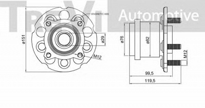 TREVI AUTOMOTIVE wb2360 -  Комплект подшипника ступицы колеса